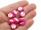 20 Bright Pink Blinking Rabbit Beads - Polymer Clay Bunny Head Beads